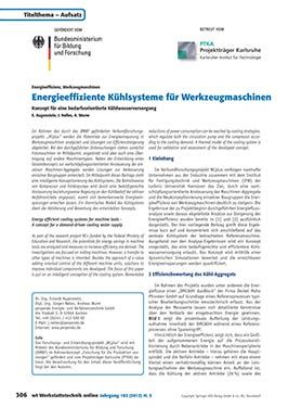 Energieeffiziente Kühlsysteme für Werkzeugmaschinen